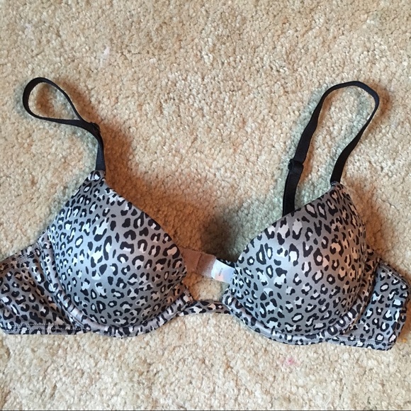 Gray animal pattern padded bra, SZ 34A - Picture 1 of 3